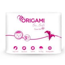 Deals, Discounts & Offers on  - Origami Toilet Roll pack of 6, 140 Pulls each 3 ply (Total 6 Rolls, 840 Sheets)
