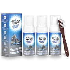 Deals, Discounts & Offers on  - Amazon Brand - Presto! Sports Shoe Cleaner with Brush, Removes Tough Stains, No Water Required, Ready to Use (Pack of 3)