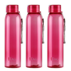Deals and Offers on - Cello My Tag PET Water Bottle | 100% food grade | Leak proof and Break proof | Set of 3-1000ml | Pink Deals, Discounts & Offers on - Cello My Tag PET Water Bottle | 100% food grade | Leak proof and Break proof | Set of 3-1000ml | Pink