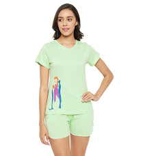 Deals, Discounts & Offers on Women - Clovia Women's Cotton Printed Top & Boxer Shorts Set