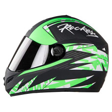 Deals, Discounts & Offers on  - Steelbird Rox Rockers Full Face Helmet in Glossy Finish with Smoke Visor (Large 600 mm, Glossy Black/Flu Green)
