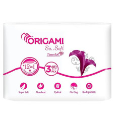 Deals, Discounts & Offers on  - Origami 3 Ply Toilet Tissue Paper Roll - Pack of 12 (140 Pulls Per Roll, 1,680 Sheets)