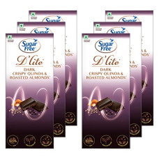 Deals and Offers on - Sugar Free D'lite Quinoa & Almonds Dark Chocolate Bar, 40g (Pack of 6) Deals, Discounts & Offers on - Sugar Free D'lite Quinoa & Almonds Dark Chocolate Bar, 40g (Pack of 6)
