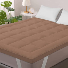 Deals, Discounts & Offers on  - Linenovation 1000GSM Hollow Fibre Mattress Padding/Topper Brown