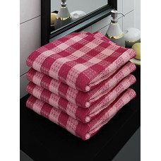 Deals and Offers on - Athom Trendz Living Ecosaviour Premium Cotton Bath Towel Pink Checkers (Pack of 4) Deals, Discounts & Offers on - Athom Trendz Living Ecosaviour Premium Cotton Bath Towel Pink Checkers (Pack of 4)