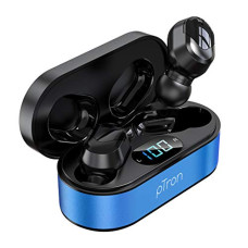 Deals, Discounts & Offers on Mobile Accessories - pTron Bassbuds Plus in Ear True Wireless Stereo Earbuds with Mic, Deep Bass Bluetooth Headphones, Voice Assistance, IPX4 Sweat & Water Resistant TWS, 12Hrs Battery & Fast Charge (Blue & Black)