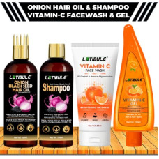 Deals, Discounts & Offers on  - Latibule Vitamin C Skin Brightening FaceWash & Gel,Hair Fall Control Hair Onion Oil & Shampoo(4 Items in the set)