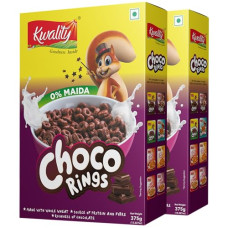 Deals, Discounts & Offers on  - Kwality Choco Rings - Made with Whole Wheat, Zero% Maida, Source of Protein and Fibre, Richness of Chocolate 375g x 2 [Pack of 2]