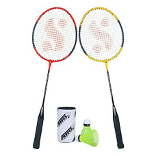 Deals and Offers on - Silver's SB-100 Combo-5 (2 Badminton Rackets + 2 Pcs Plastic Shuttle) Red-Yellow Deals, Discounts & Offers on - Silver's SB-100 Combo-5 (2 Badminton Rackets + 2 Pcs Plastic Shuttle) Red-Yellow