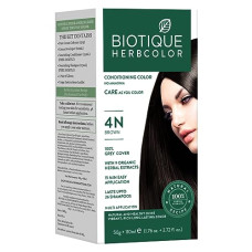 Deals and Offers on - Biotique Herbcolor Conditioning Hair Colour l Ammonia Free Hair Color l 9 Organic Herbal Extracts l Natural and Healthy Shine l 50g + 110ml| Brown 4N (Pack of 1) Deals, Discounts & Offers on - Biotique Herbcolor Conditioning Hair Colour l Ammonia Free Hair Color l 9 Organic Herbal Extracts l Natural and Healthy Shine l 50g + 110ml| Brown 4N (Pack of 1)