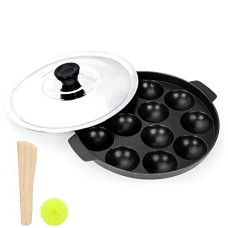 Deals, Discounts & Offers on Cookware - Tosaa Non-Stick 12 Cavity Appam Patra with Stainless Steel Lid- Back