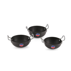 Deals, Discounts & Offers on Cookware - TOSAA Hard Anodised Serving Kadhai 3Pc Set- 340,ml,360, 375ml Capacity