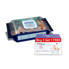 Deals and Offers on Baby Care - Bumtum Chota Bheem Gentle Soft Moisturizing Wet Wipes with Lid - 72 Pcs.(Pack of 1) & Baby Soap (4N x 50 Gram) Combo Deals, Discounts & Offers on Baby Care - Bumtum Chota Bheem Gentle Soft Moisturizing Wet Wipes with Lid - 72 Pcs.(Pack of 1) & Baby Soap (4N x 50 Gram) Combo