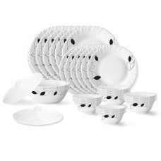 Deals and Offers on - Larah by Borosil Shadow Fluted Series Opalware Dinner Set | 28 Pieces for Family of 6 | Microwave & Dishwasher Safe | Bone-Ash Free | Crockery Set Deals, Discounts & Offers on - Larah by Borosil Shadow Fluted Series Opalware Dinner Set | 28 Pieces for Family of 6 | Microwave & Dishwasher Safe | Bone-Ash Free | Crockery Set