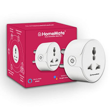Deals and Offers on - HomeMate WiFi Smart Plug Socket 10A (Pack of 1), With Energy Metering, Type - D, Suitable Deals, Discounts & Offers on - HomeMate WiFi Smart Plug Socket 10A (Pack of 1), With Energy Metering, Type - D, Suitable