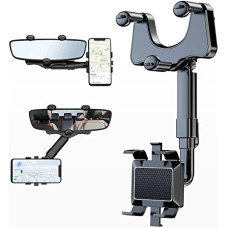 Deals, Discounts & Offers on Mobile Accessories - Hold Up 360Rotatable and Retractable Car Phone Holder, Multifunctional Rearview Mirror Mobile Holder [Upgraded] Universal Phone Mount for Car Adjustable Rear View Mirror Car Mount