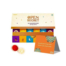 Deals and Offers on - Open Secret Bhaidooj Gift Hamper with Chocolate Cookies | 4 Item Gift Combo - Tika Set, Roli Chawal, Bhai dooj Card | Bhaiya Tikka Thread Special Combo Pack | Healthy Gift Hamper Deals, Discounts & Offers on - Open Secret Bhaidooj Gift Hamper with Chocolate Cookies | 4 Item Gift Combo - Tika Set, Roli Chawal, Bhai dooj Card | Bhaiya Tikka Thread Special Combo Pack | Healthy Gift Hamper