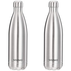 Deals, Discounts & Offers on  - Amazon Brand - Solimo Stainless Steel Insulated 24 Hours Hot or Cold Bottle Flask, 1000 ml, Silver (Pack of 2)
