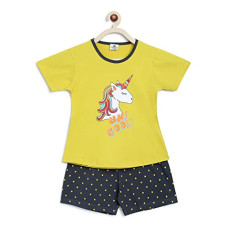Deals, Discounts & Offers on  - [Size 3 Years-4 Years] HOMEGROWN Girls Cotton Blend Nightsuits