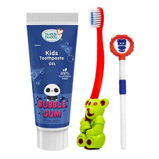 Deals and Offers on - Buddsbuddy Kids Oral Care Combo (Ola Toothbrush+Bubble Gum Toothpaste+Leo Tongue Cleaner) Deals, Discounts & Offers on - Buddsbuddy Kids Oral Care Combo (Ola Toothbrush+Bubble Gum Toothpaste+Leo Tongue Cleaner)
