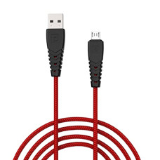 Deals, Discounts & Offers on  - Portronics Nylon Braided Fast Charging And Data Sync 3.0 Amp Konnect B Micro Usb Cables With Pvc Heads For Smartphone, Tablet, Laptop, Smart Watch (Red, 1 Meter)