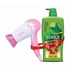 Deals and Offers on Beauty Care - Dabur Vatika Studio Collection : Health Shampoo - 1L + Vega Hair Dryer Combo | With 7 natural ingredients | For Smooth, Shiny & Nourished Hair | Repairs Hair damage, Controls Frizz | For All Hair Types | Goodness of Henna & Amla Deals, Discounts & Offers on Beauty Care - Dabur Vatika Studio Collection : Health Shampoo - 1L + Vega Hair Dryer Combo | With 7 natural ingredients | For Smooth, Shiny & Nourished Hair | Repairs Hair damage, Controls Frizz | For All Hair Types | Goodness of Henna & Amla