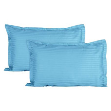Deals, Discounts & Offers on  - Home Elite Luxurious Sateen Striped Pillow Cover/Case Set (2 Pcs) 210 Thread Count - Sky Blue