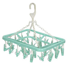 Deals and Offers on - Kuber Industries Baby Clothes Hanger Rack|360 Degree Portable & Rotatable Clips|32 Clips Cloth Drying Hanger|Space Saving Travel & Durable Plastic (Green) Deals, Discounts & Offers on - Kuber Industries Baby Clothes Hanger Rack|360 Degree Portable & Rotatable Clips|32 Clips Cloth Drying Hanger|Space Saving Travel & Durable Plastic (Green)