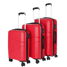 Deals and Offers on - F Gear Joy PP008 Red Hard-Sided Luggage Set of 3 Trolley Bags (51, 61 & 71 cm) Deals, Discounts & Offers on - F Gear Joy PP008 Red Hard-Sided Luggage Set of 3 Trolley Bags (51, 61 & 71 cm)