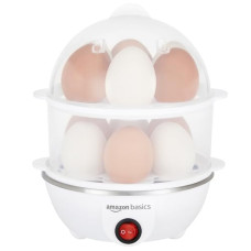 Deals and Offers on - Amazon Basics Double Decker Plastic Egg Boiler | Stainless Steel Heating Plate | Measuring Cup | Compact | Dishwasher Safe Deals, Discounts & Offers on - Amazon Basics Double Decker Plastic Egg Boiler | Stainless Steel Heating Plate | Measuring Cup | Compact | Dishwasher Safe