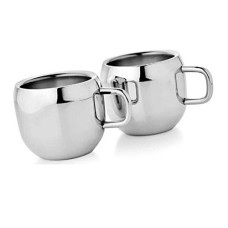 Deals and Offers on - Dynore Stainless Steel Set of 2 Double Wall Apple Tea Cups 6.5x6.5x6 cm Each 240 Gram Deals, Discounts & Offers on - Dynore Stainless Steel Set of 2 Double Wall Apple Tea Cups 6.5x6.5x6 cm Each 240 Gram