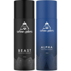 Deals and Offers on - urbangabru Alpha & Beast Long-Lasting 150ml x 2 Combo Deodorant Spray - For Men(300 ml, Pack of 2) Deals, Discounts & Offers on - urbangabru Alpha & Beast Long-Lasting 150ml x 2 Combo Deodorant Spray - For Men(300 ml, Pack of 2)