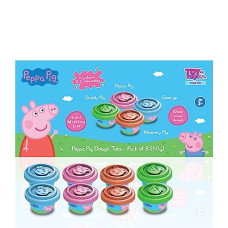 Deals, Discounts & Offers on  - ToyMagic Peppa Pig Dough with 2 in 1 Moulding Lid Pack of 8 Tubs 50gm Each|Soft Water Based Dough|Fun with Dough|Non-Toxic|for Kids 3 Years+|Art & Craft Activity|Birthday & Return Gifts|Made in India