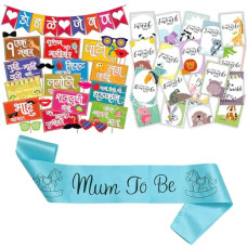 Deals and Offers on - WOBBOX Colourful Marathi Baby Shower Combo of Photo Booth Party Props, Sash and Milestone Cards - Combo LK Deals, Discounts & Offers on - WOBBOX Colourful Marathi Baby Shower Combo of Photo Booth Party Props, Sash and Milestone Cards - Combo LK