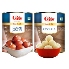Deals and Offers on - Gits Open & Eat Gulab Jamun + Rasgulla, 16 Pieces Per Can, Mouth-Watering Indian Mithai, 2Kg (2000gram)(1Kg Gulab Jamun Tin + 1Kg Rasgulla Tin) Deals, Discounts & Offers on - Gits Open & Eat Gulab Jamun + Rasgulla, 16 Pieces Per Can, Mouth-Watering Indian Mithai, 2Kg (2000gram)(1Kg Gulab Jamun Tin + 1Kg Rasgulla Tin)