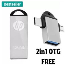 Deals, Discounts & Offers on Storage - HP V220 OTG 2IN 1 FREE 128 GB Pen Drive(Silver)