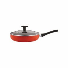 Deals and Offers on Cookware - neelam Non-Stick Deep Fry Pan with Glass Lid, 22 cm (5 Layer Coated)- Induction Friendly, 3mm Thickness,Orange (22 cm (1.4 litres)) Deals, Discounts & Offers on Cookware - neelam Non-Stick Deep Fry Pan with Glass Lid, 22 cm (5 Layer Coated)- Induction Friendly, 3mm Thickness,Orange (22 cm (1.4 litres))
