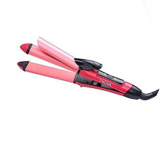 Deals, Discounts & Offers on  - MADSWAS Nova 2 In 1 Hair Curler&Straightener (Nhc-2009) - Large Size/Ceramic Coated Plates/Ergonomic Design,Pink
