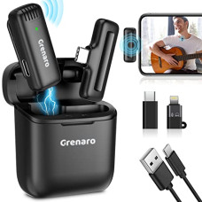 Deals and Offers on - GRENARO J11 Wireless Mic with Charging Case, Lavalier Microphone Compatible for Type-C & iPhone, Noise Reduction Lapel Mic Deals, Discounts & Offers on - GRENARO J11 Wireless Mic with Charging Case, Lavalier Microphone Compatible for Type-C & iPhone, Noise Reduction Lapel Mic