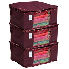 Deals and Offers on - Kuber Industries Saree Covers With Zip|Saree Covers For Storage|Saree Packing Covers For Wedding|Pack of 3 (Maroon) Deals, Discounts & Offers on - Kuber Industries Saree Covers With Zip|Saree Covers For Storage|Saree Packing Covers For Wedding|Pack of 3 (Maroon)