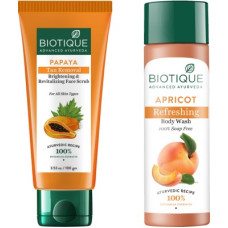 Deals and Offers on - BIOTIQUE Papaya Tan Removal Face Scrub & Apricot Refreshing Body Wash(2 Items in the set) Deals, Discounts & Offers on - BIOTIQUE Papaya Tan Removal Face Scrub & Apricot Refreshing Body Wash(2 Items in the set)