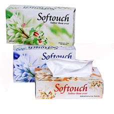 Deals, Discounts & Offers on  - SofTouch 2 Ply Face tissue paper 100 pulls 200 sheets Each Box- Set of 3 (Multicolor)