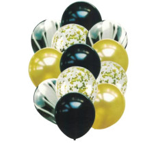 Deals and Offers on - Crackles Black Marble Balloons Set with Confetti Balloons (Marble Balloons Pack of 12) Deals, Discounts & Offers on - Crackles Black Marble Balloons Set with Confetti Balloons (Marble Balloons Pack of 12)