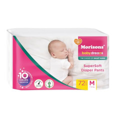 Deals and Offers on Baby Care - Morisons Baby Dreams Super Soft Diaper Pants Medium - M(72 Pieces) Deals, Discounts & Offers on Baby Care - Morisons Baby Dreams Super Soft Diaper Pants Medium - M(72 Pieces)