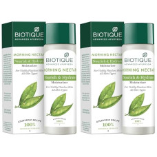 Deals and Offers on Beauty Care - Biotique Morning Nectar Flawless Skin Moisturizer l Prevents Dark spots, Blackheads and Blemishes l Visibly Flawless Skin l Nourishes and Hydrates Skin l All Skin Types l 190ml (Pack of 2) Deals, Discounts & Offers on Beauty Care - Biotique Morning Nectar Flawless Skin Moisturizer l Prevents Dark spots, Blackheads and Blemishes l Visibly Flawless Skin l Nourishes and Hydrates Skin l All Skin Types l 190ml (Pack of 2)