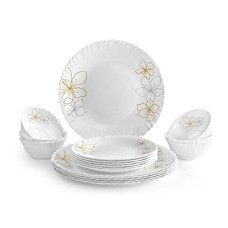Deals and Offers on - Cello Monarch Opalware Dinner Set, 18-Pieces, White Deals, Discounts & Offers on - Cello Monarch Opalware Dinner Set, 18-Pieces, White