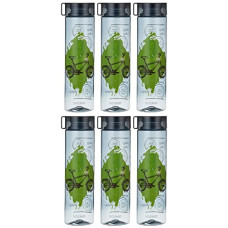 Deals and Offers on - Amazon Brand - Solimo Printed Plastic Bottle Set | Sleek Design | Cycling & Adventure | Set of 6 | 1000 ml (Black) Deals, Discounts & Offers on - Amazon Brand - Solimo Printed Plastic Bottle Set | Sleek Design | Cycling & Adventure | Set of 6 | 1000 ml (Black)