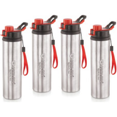 Deals and Offers on - NIRLON Tranzy Sipper Single Wall Water 900 ml Bottle(Pack of 4, Silver, Steel) Deals, Discounts & Offers on - NIRLON Tranzy Sipper Single Wall Water 900 ml Bottle(Pack of 4, Silver, Steel)