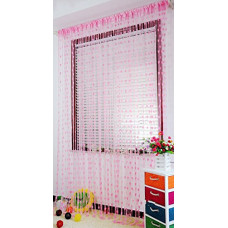Deals, Discounts & Offers on  - PINDIA 6 feet 1 PC Baby Pink String Net Heart Design Door Window Curtain