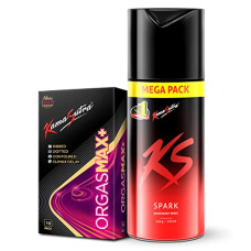 Deals and Offers on Sexual Welness - KamaSutra Spark Deodorant Mega Pack 220 ml and Orgasmax+ Condoms 10 Count Deals, Discounts & Offers on Sexual Welness - KamaSutra Spark Deodorant Mega Pack 220 ml and Orgasmax+ Condoms 10 Count